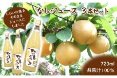 なしジュース 3本セット 720ml×3本 梨果汁100％ ストレートジュース