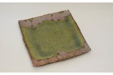 釉彩角皿 ドット模様 和食器 陶芸品《受注制作》