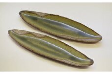 銀彩オーバル皿2枚セット 和食器 長皿 平皿 陶芸品 《受注制作》