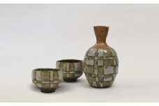 釉彩酒器セット 徳利 お猪口 2個 陶芸品 《受注制作》