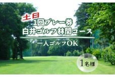白井ゴルフ林間ショートコース 土日1回プレー券 1名様