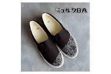 手描きスニーカー「ミュルクBA」28.0cm 黒地 幾何学模様【受注制作】