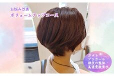 【お悩み改善】ボリュームアップコース ご利用券 カット プリカール（根元パーマ） 頭皮の整体ヘッドスパ 高濃度酸素水 所要時間 120分