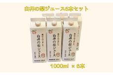 遠山珈琲 白井の梨ジュース 1,000ml 6本セット 梨果汁100% ストレートジュース