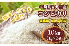 コシヒカリ 10kg 千葉県産 減農薬 減化学肥料 精米したて