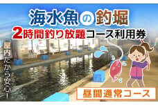 屋内型 海水魚の釣堀2時間釣り放題コース利用券（昼間通常コース）/ ふるさと納税 利用券 チケット 釣り フィッシング 釣り堀 釣堀 海水魚 屋内 2時間 釣り放題 コリュッシュ Ko-Lish ちば 千葉県産とみさと 富里 富里市 TMW003