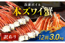 【訳あり】 冷凍ボイル本ズワイ蟹　12肩（3kg） TMN008 / ずわいがに ずわいガニ ズワイガニ ズワイ蟹 本ズワイ蟹 本ずわいがに 本ズワイガニ 本ズワイ蟹 蟹 かに カニ 冷凍ボイル本ズワイ蟹  冷凍ボイル  冷凍ずわいがに 冷凍ズワイガニ 冷凍ズワイ蟹 冷凍本ズワイ蟹 冷凍本ずわいがに 冷凍本ズワイガニ 冷凍本ズワイ蟹 冷凍蟹 冷凍かに 冷凍カニ 肩 ずわい ズワイ スクーナー 