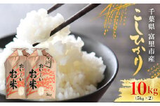 【令和6年産】千葉県富里市産 こしひかり 精米10kg（5kg×2） / コシヒカリ お米  米 こめ こしひかり 10kg うるち米 送料無料 数量限定 ちば 千葉県産とみさと 富里 富里市 TTMAA002