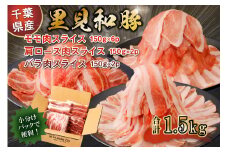 房総ブランド豚　里見和豚　鍋・すき焼き用（総量1.5kgモモ肉スライス、肩ロ－ス肉スライス、バラ肉スライス） mi0017-0019