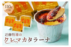 近藤牧場のクレマカタラーナ 110g×3個（冷凍プリン・カタラーナ） mi0003-0005