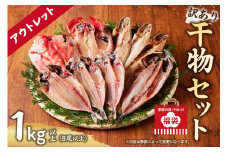 アウトレット 干物 セット 1kg以上 8尾以上 （訳あり 金目入り） mi0012-0117