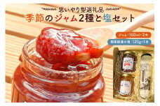 【思いやり型返礼品】季節のジャム2種と塩セット mi0049-0003 【フルーツ 果物 手作り パン ヨーグルト いちご いちじく 温州みかん ゆず マーマレード 夏みかん 梅 プラム ブルーベリー 梨 りんご プルーン】