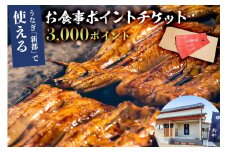 のし対応可能 うなぎ 新都で使えるお食事ポイントチケット　3000ポイント mi0035-0019