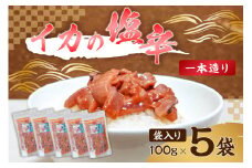 イカの塩辛一本造り（袋入り100g×5） mi0012-0121 【おかず おつまみ 酒の肴 発酵食品 するめいか まろやか 珍味】