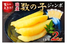  国産　塩数の子ジャンボ(北海道産）　1本羽　2kg　小分け（500g×4袋） mi0012-0071 【数の子 ニシン ジャンボサイズ 海産物 魚卵 レシピ同封 お正月 おせち料理】