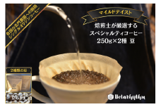 スペシャルティーコーヒー 【マイルドテイスト】 250g×2種類【豆のまま】 mi0043-0009-1 【コーヒー 飲料 焙煎 セレクト まろやか コク 甘味 ドリップコーヒー オリジナルレシピ付き マイルド】