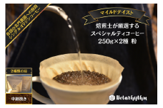 スペシャルティーコーヒー 【マイルドテイスト】 250g×2種類【中細挽き】 mi0043-0009-2 【コーヒー 飲料 焙煎 セレクト まろやか コク 甘味 ドリップコーヒー オリジナルレシピ付き マイルド】