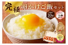 6月発送 究極卵かけご飯セット（有精卵10個（割れ保証1個含む）と【2025年産】環境保全型米ひとめぼれ白米2kg） mi0036-0003-06