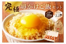 6月発送 究極卵かけご飯セット（有精卵10個（割れ保証1個含む）と【2023年産】環境保全型米ひとめぼれ玄米2.2kg） mi0036-0004-06