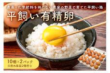 10月発送 有精卵　10個×2パック（割れ保証2個含む）農薬・化学肥料を持たない農家の野菜で育てた平飼い鶏 mi0036-0016-10