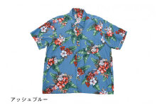 南房総アロハシャツ（サイズ：XL／柄：アッシュブルー） mi0104-0001-3-XL