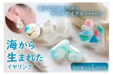 【色が選べる】海から生まれたイヤリング（Ｌサイズ） mi0012-0204 【海 海洋プラスチック 小物 雑貨 アクセサリー ニッケルフリー】