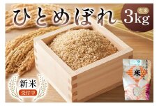 【2025年9月中旬以降発送予定】ひとめぼれ玄米3kg【2025年産】 mi0088-0004【お米 玄米 ごはん ひとめぼれ おにぎり ブランド米 国産米】