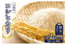 【定期便】【新米】コシヒカリ白米2kg×2【2025年産】【3か月連続でお届け】 mi0015-0003 おにぎり 白米 お米 ブランド米 精米