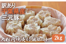 訳あり　千葉県産三元豚　大粒肉焼売40個セット　2kg ／ しゅうまい ジューシー ぶた 千葉県