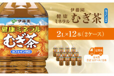 【毎月定期便】健康ミネラルむぎ茶 2L×12本(2ケース)全6回 / 麦茶 健康ミネラル麦茶 むぎちゃ むぎ茶 ミネラル カフェインゼロ 健康 箱買い ケース 大容量 ペットボトル 国産 ペットボトル飲料 箱 常備 常温 備蓄 防災 まとめ買い 飲料 ソフトドリンク 送料無料 KTRAS036