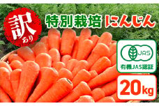 【2月末まで冬にんじん】訳あり 有機JAS認証 特別栽培にんじん 20kg　SMF003