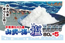 山武の海の塩８０ｇ×５個パック SMCI002 /しお  シオ  塩  お塩  食塩  海塩  塩むすび つけ塩 千葉県 山武市 SDGs 手づくり塩