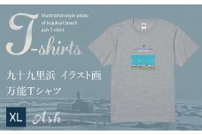 九十九里浜Art オリジナルTシャツ アッシュ（イラスト画）XLサイズ SMBE004-4