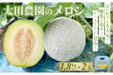 【先行予約】【6月上旬～中旬発送予定】道の駅でも大人気! 糖度の高さとすっきりとした甘みが特徴! 太田農園のメロン 3.6kg(1.8kg以上×2玉) SMBW002