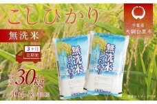 【新米 先行受付】＜3ヶ月定期便＞ 令和7年産 千葉県産「コシヒカリ」無洗米 10kg×3ヶ月連続 計30kg　 ふるさと納税 米 定期 無洗米 コシヒカリ こしひかり 千葉県 大網白里市 A059