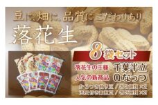 千葉県 大網白里市産 落花生千葉半立、Qナッツ8袋セット 落花生 おつまみ 千葉県産 大網白里市 送料無料