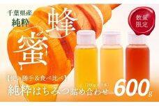 千葉県産「厳選純粋はちみつ」200gボトル×3本【ランダムにセレクト】 【 ふるさと納税 ハチミツ 蜂蜜 はちみつ お菓子作り おかしづくり セット 千葉 大網白里市 送料無料 】 X015