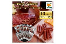 元気豚 サラミ・ジャーキーセット(サラミ 60g×5P、ジャーキー 30g×5P)＜千葉県産三元豚＞【1128001】