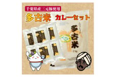 ご飯にはやっぱりカレー!「多古米コシヒカリ2kg」と「元気豚カレー200g×6」セット【1491084】