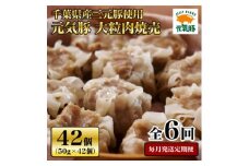 ＜毎月定期便＞元気豚 大粒肉焼売セット 42個セット(計2.1kg)全6回【4055282】