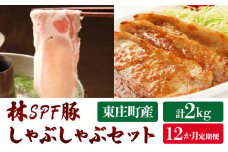 【12ヶ月定期便】東庄町産SPF豚肉 焼肉＆しゃぶしゃぶセット 計24kg 2kg×12回 豚肉 豚 ロース バラ 焼肉 焼き肉 しゃぶしゃぶ 真空パック 冷蔵 柔らかい 詰め合わせ 千葉県 東庄町