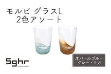 モルビ　グラスL 2色アソート（オパールブルーグレー・モカ） [№5743-0451]