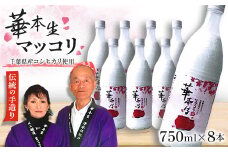 千葉県山武郡芝山町産　華本生マッコリ　750ml　8本セット【1114899】