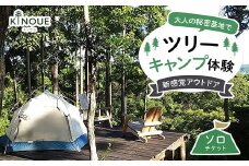 新感覚アウトドア・大人の秘密基地でツリーキャンプ体験 ソロ（チケット）F21G-153