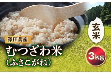 令和5年産米 むつざわ米 （ふさこがね） 玄米 3kg 澤田農産 F21G-160