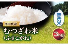 令和5年産米 むつざわ米 （ふさこがね） 無洗米 3kg 澤田農産 F21G-163