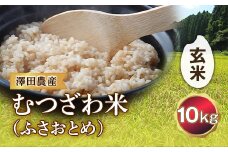 令和5年産米 むつざわ米（ふさおとめ）玄米 10kg 澤田農産 F21G-169