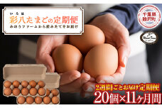 【みのりファーム】2週間ごとにお届け！「彩八（いろは）」たまご 20個 （計22回11ヶ月） 千葉県 睦沢町 卵 隔週 F21G-253