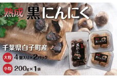 黒にんにく 4粒(大粒)×2パック・200g(小粒)×1袋 ふるさと納税 にんにく ニンニク 大蒜 ガーリック 黒にんにく 黒ニンニク 黒大蒜 熟成 野菜 健康食品 千葉県 白子町 送料無料 SHR003
