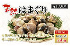 【定期便6ヶ月】九十九里産 大粒 天然はまぐり1.5kg×6回 計9kg ふるさと納税 はまぐり 蛤 天然 焼きはま 網焼き 酒蒸し お吸い物 お祝い パエリア 和食 活はまぐり 千葉県 白子町 SHF010